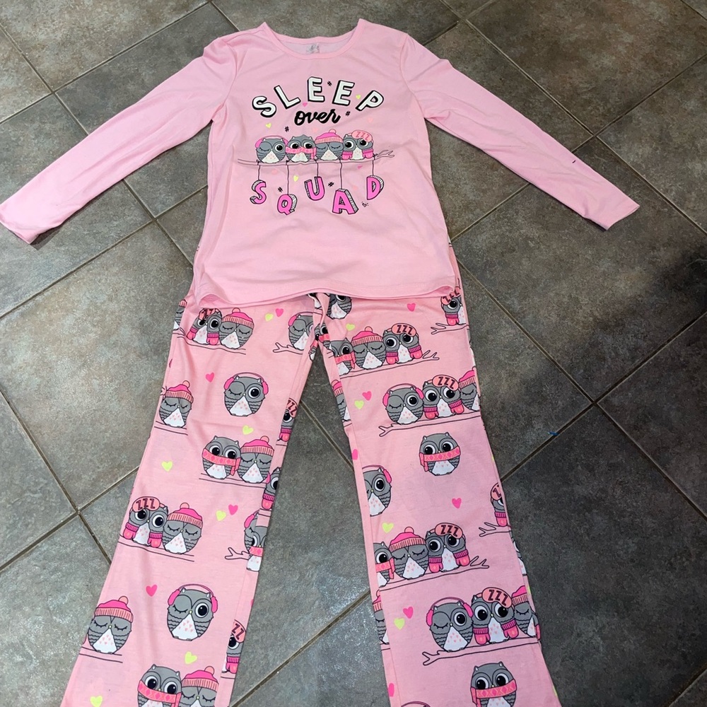 Justice Girls Pink Pajama Set